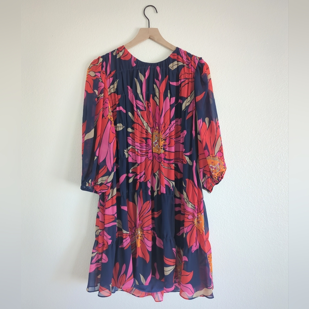 NWT Trina Turk Dress 3/4 Balloon Sleeves Size M, Vacation, Luxury, Resortwear